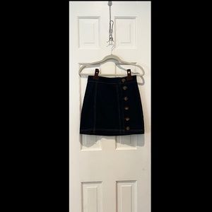Dark Denim, Buttoned, Free People Skirt, Size 2